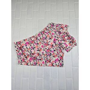 Universal Thread One Shoulder Floral Cropped Blouse  Large